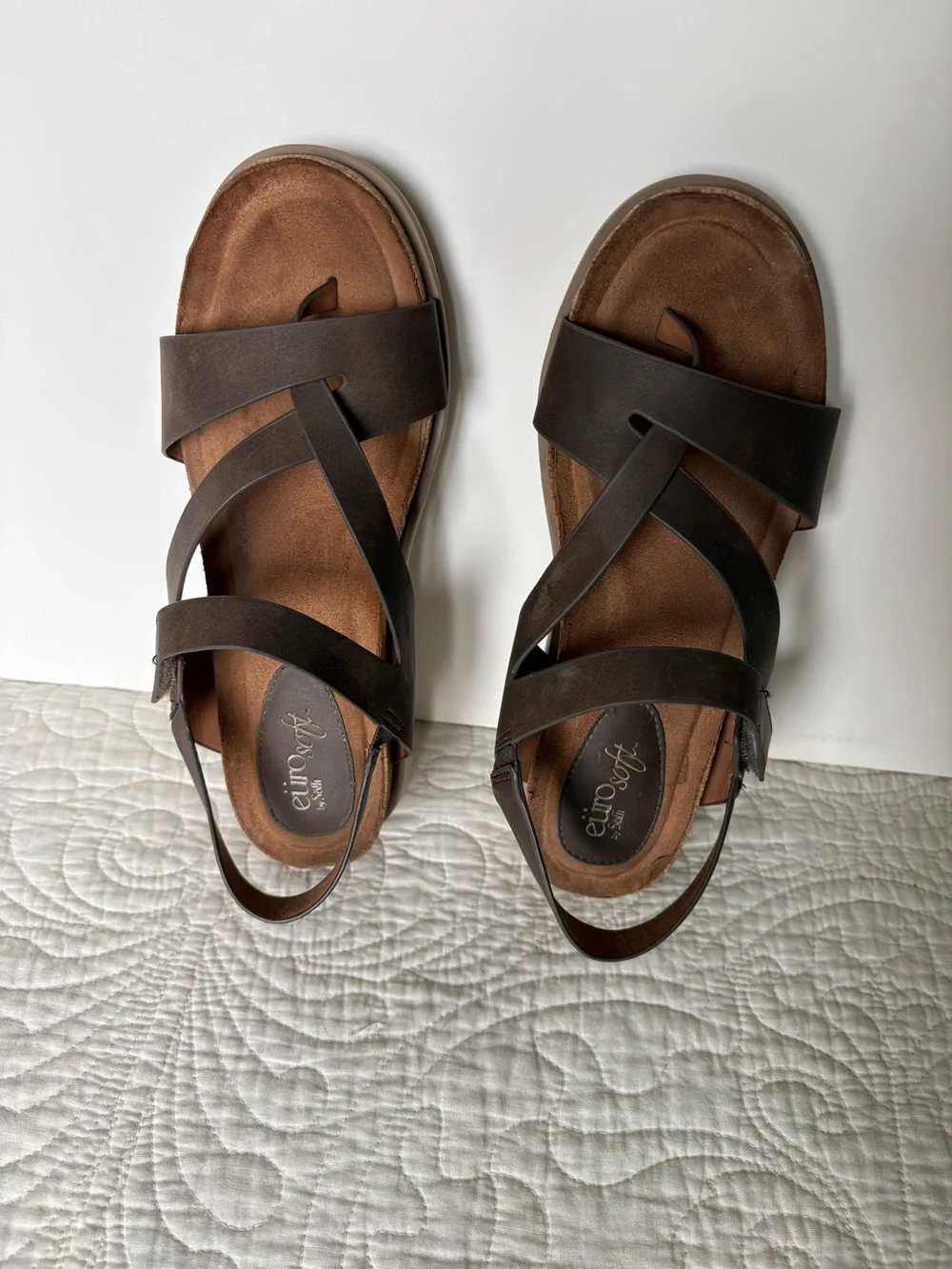 Women's Brown Strappy Comfort Sandals